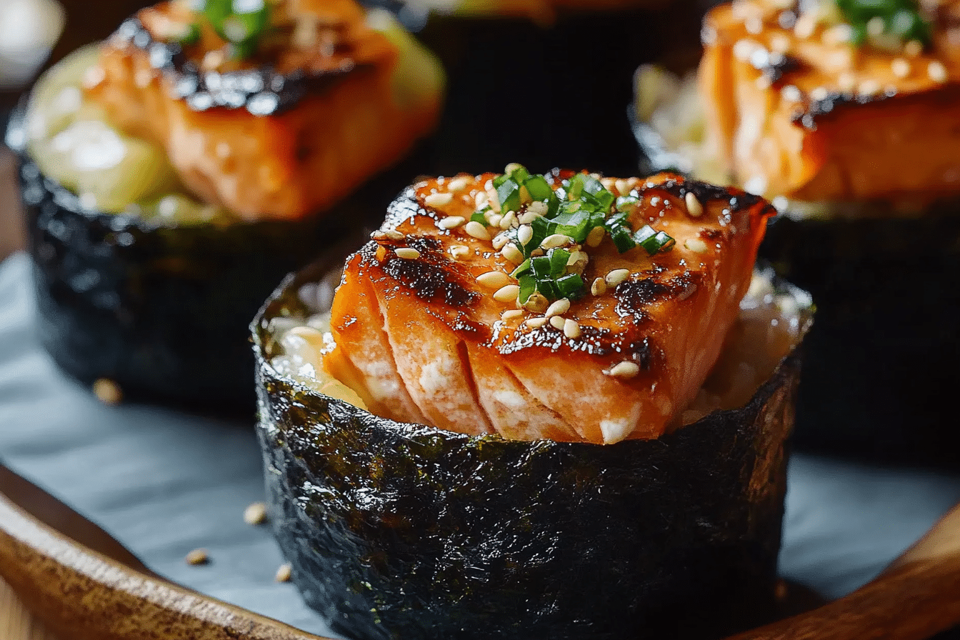 Baked Salmon Sushi Cups