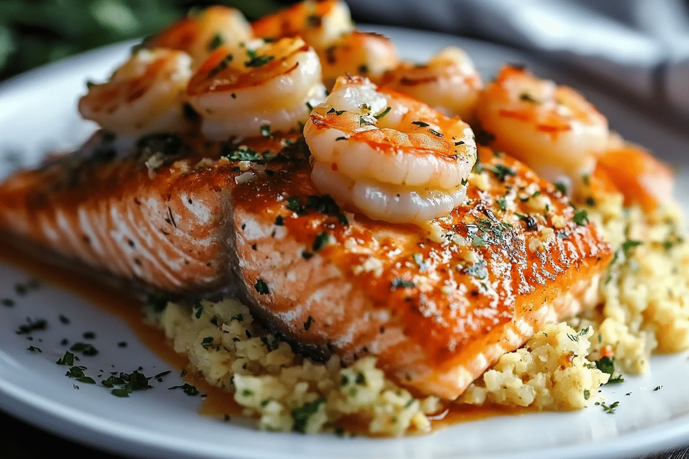 Crab and Shrimp Stuffed Salmon