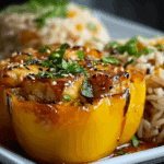 Teriyaki Pineapple Chicken & Rice Stuffed Peppers
