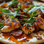 Chicken, Chorizo, and Hot Honey Halloumi Flatbreads and Bagels