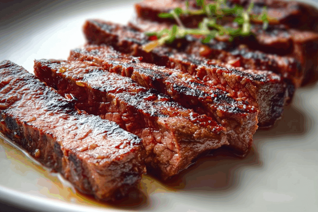 Grill Pan Honey Glazed Steak Strips