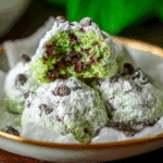 Mint Chocolate Chip Snowball Cookies