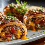 Garlic Butter Beef Cheeseburger Rollups