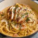 Creamy Cajun Chicken Spaghetti with Garlic Mozzarella Sauce