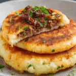 Mashed Potato Pancakes with Meat Filling