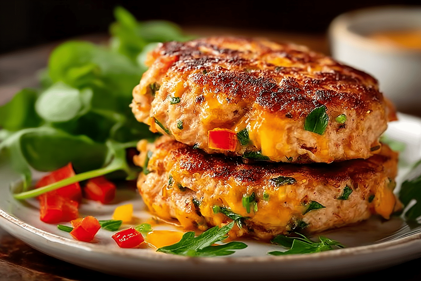 Cheddar Ranch Chicken Burgers