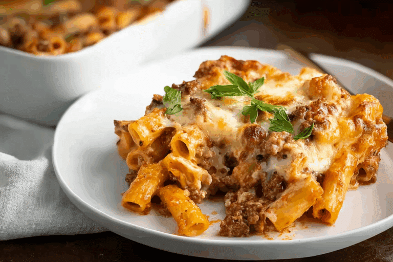 Baked Ziti with Ground Beef and Ricotta