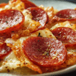 Low-Carb Pepperoni Pizza Crisps