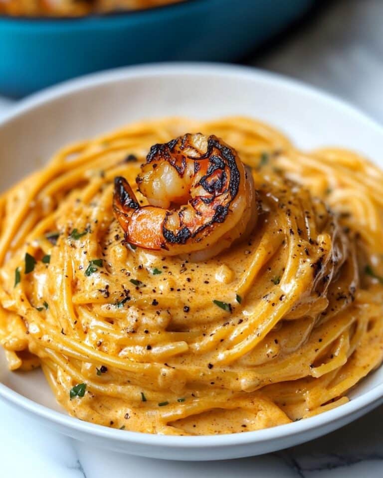 Easy Creamy Shrimp Linguine with Garlic and Herb Tomato Sauce Recipe