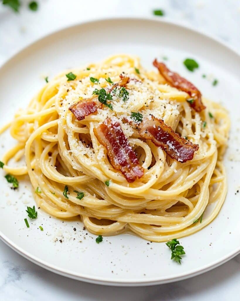 Classic Bacon Carbonara Pasta Recipe