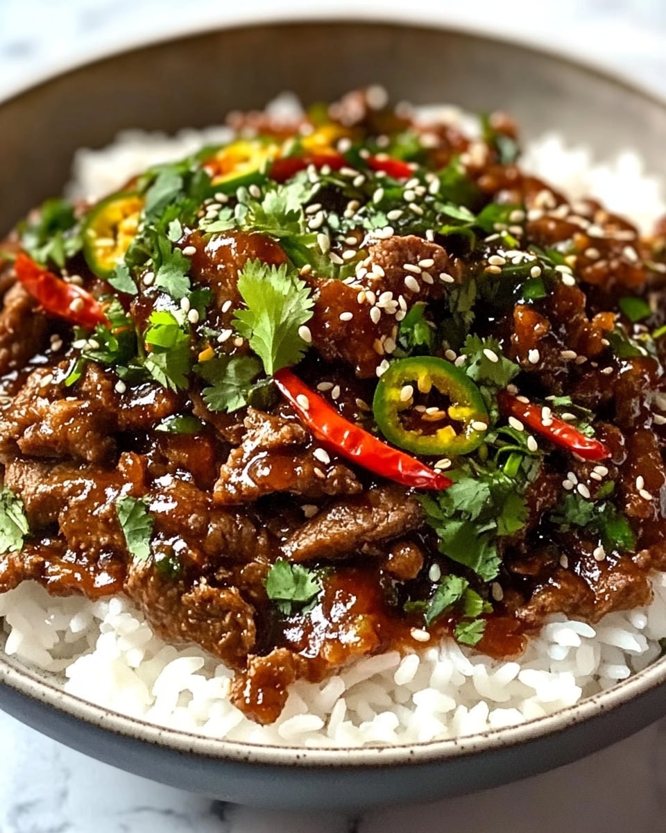 Crispy Chilli Beef Rice Recipe - Recipe Image