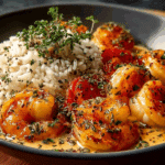 Creamy Garlic Butter Shrimp Bowl with Herb Rice