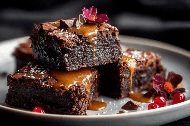 Salted Caramel & Miso Fudge Brownies