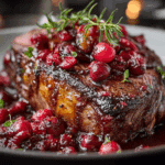 Ribeye Roast with Cranberry Balsamic Glaze