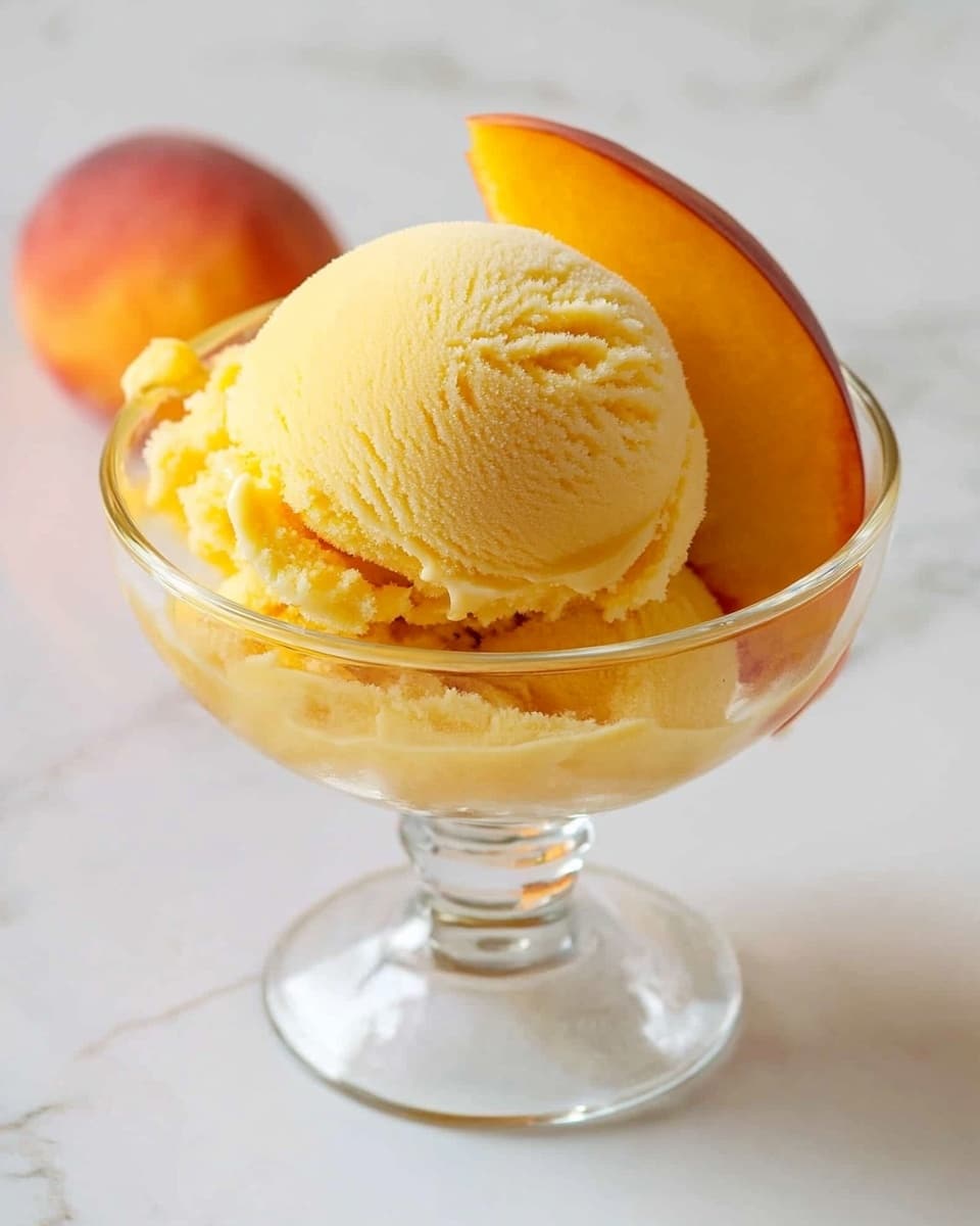 The Best Peach Sorbet (No Ice Cream Maker Required) Recipe - Recipe Image
