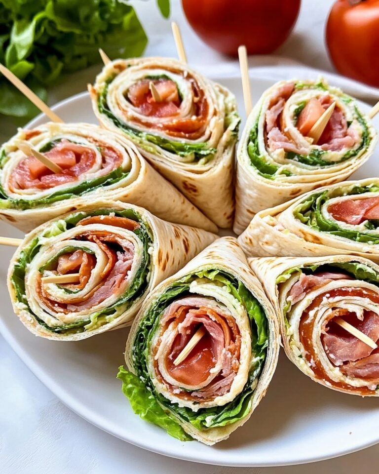 Delicious Pinwheel Sandwiches with Ham and Fresh Lettuce Recipe