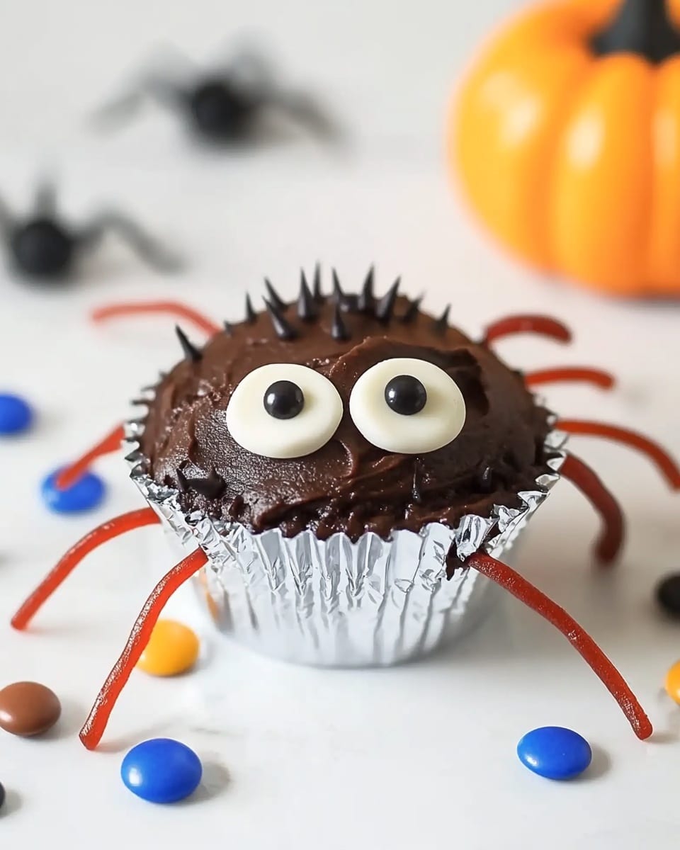 Easy Halloween Cupcakes with Spider, Worm, and Graveyard Decorations Recipe - Recipe Image