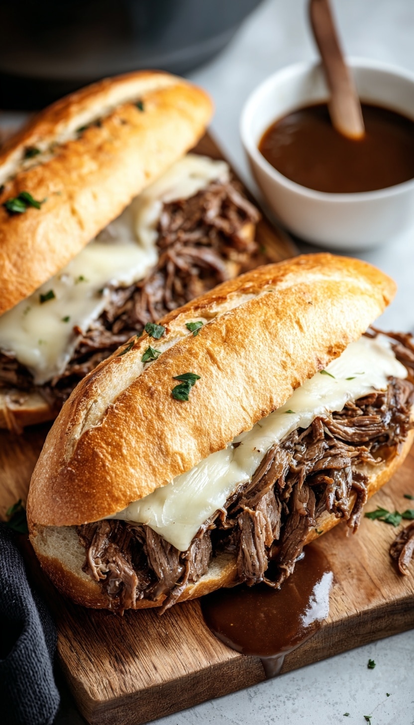 Crockpot French Dip Sandwiches Recipe - Recipe Image