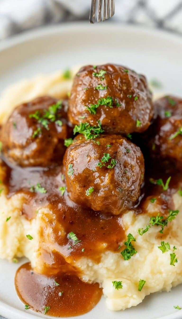 Slow Cooker Salisbury Steak Meatballs Recipe