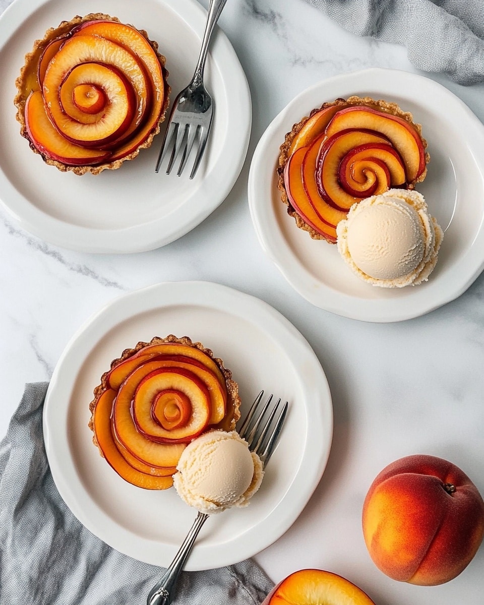 Peach Rose Tarts with Puff Pastry (Mini Tarts) Recipe - Recipe Image