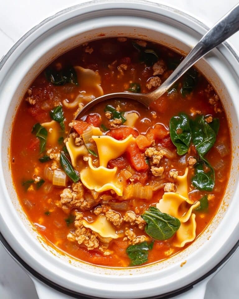 Easy Slow Cooker Lasagna Soup Recipe