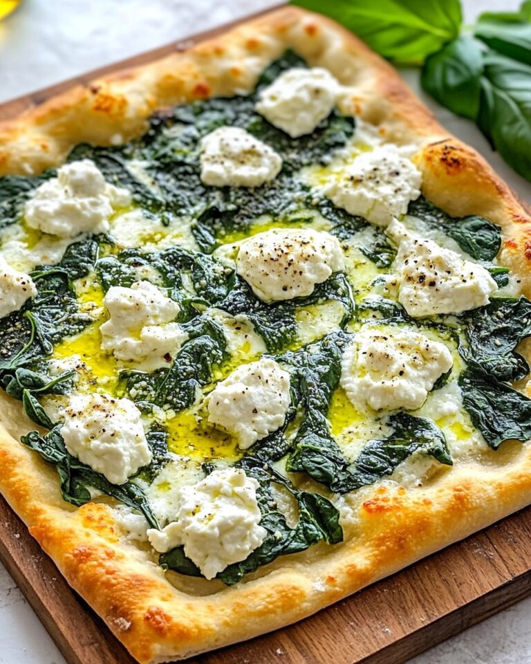 Greek Roasted Garlic Spinach White Pizza Recipe