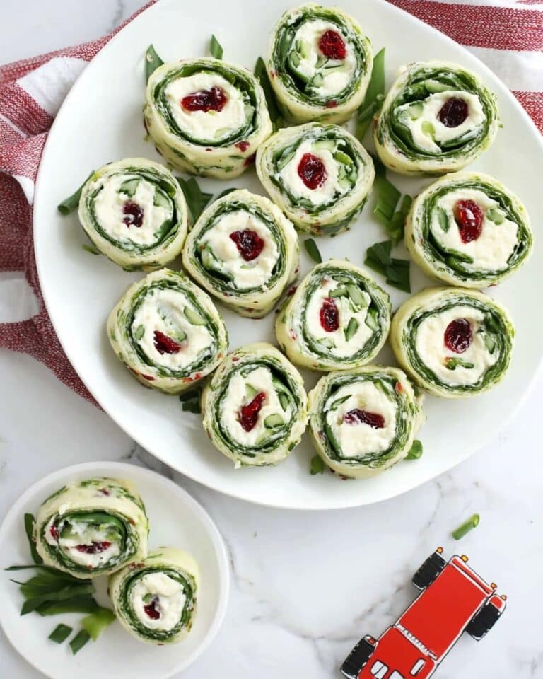 Cranberry Feta Spinach Tortilla Pinwheels Recipe