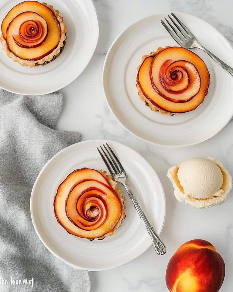Peach Rose Tarts with Puff Pastry (Mini Tarts) Recipe