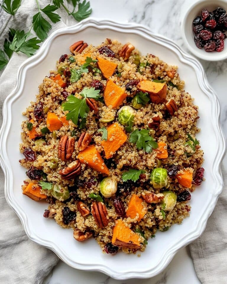 Autumn Quinoa Salad with Roasted Brussels Sprouts and Butternut Squash Recipe