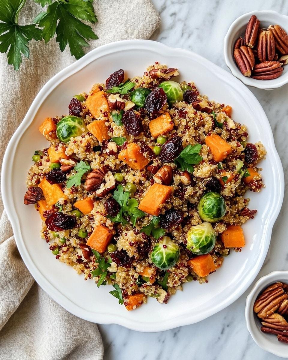 Autumn Quinoa Salad with Roasted Brussels Sprouts and Butternut Squash Recipe - Recipe Image