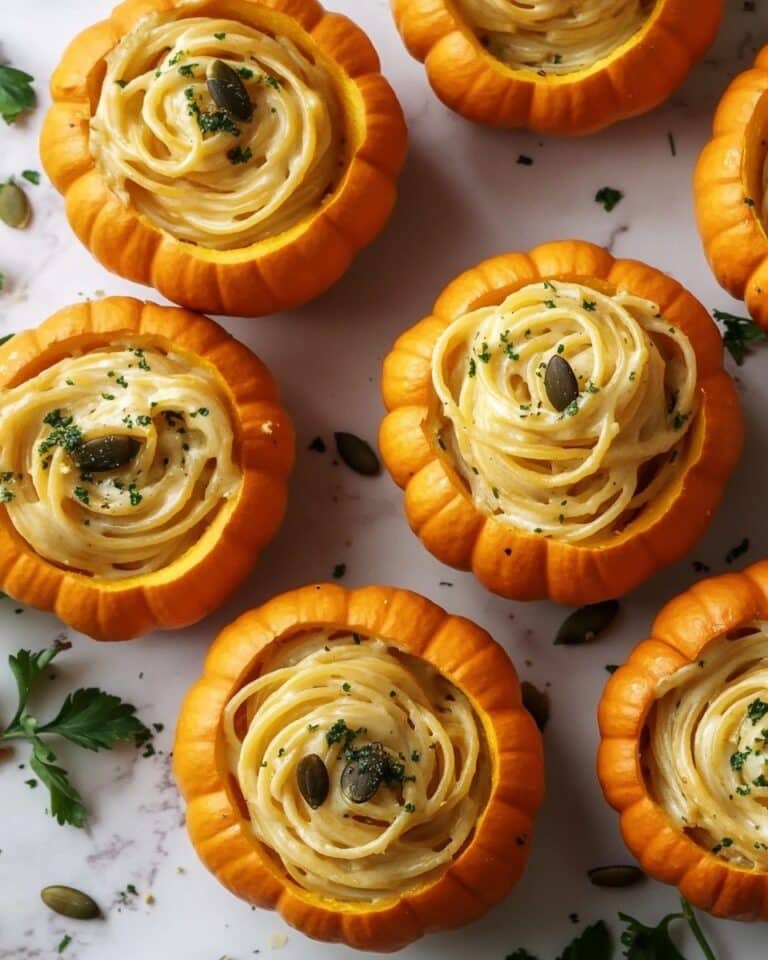 Pumpkin Alfredo Pasta Cauldrons Recipe