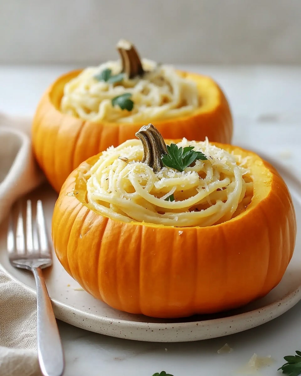 Pumpkin Alfredo Pasta Cauldrons Recipe - Recipe Image
