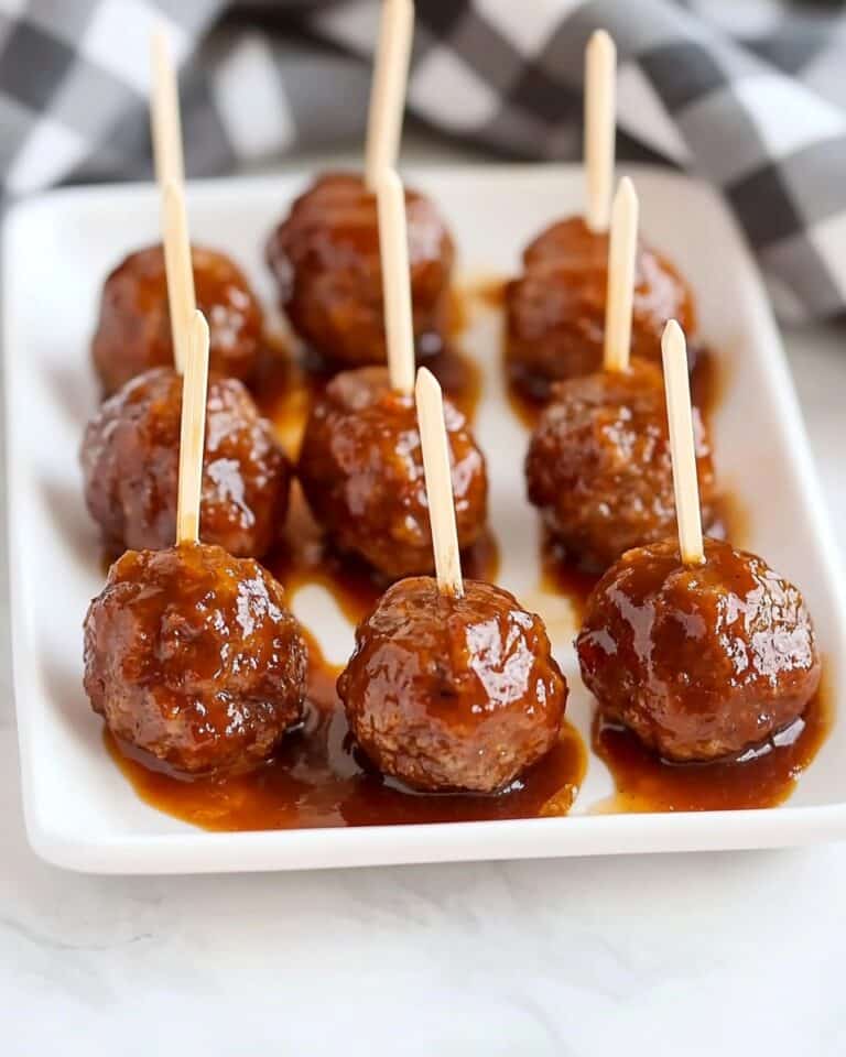 Cajun Appetizer Meatballs with Barbeque and Peach Glaze Recipe
