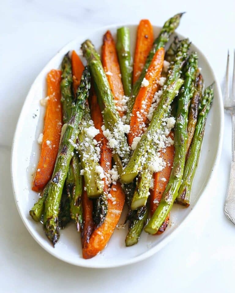 Roasted Asparagus and Carrots with Goat Cheese and Lemon Zest Recipe