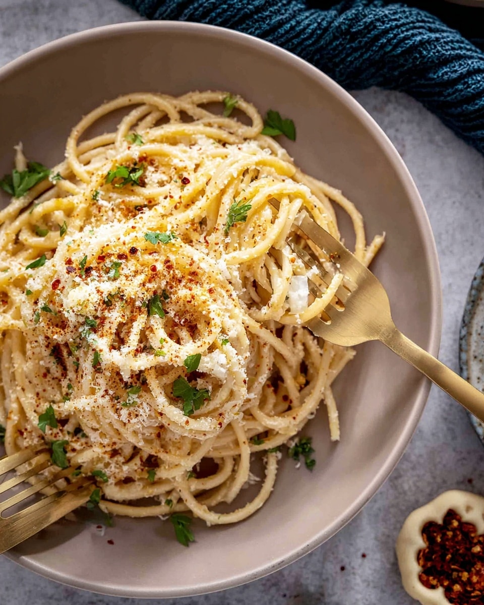 Creamy Garlic Butter Spaghetti Recipe - Recipe Image