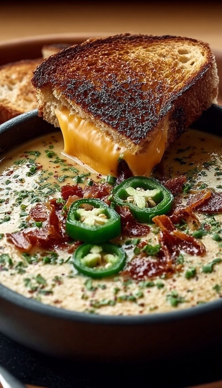 Spicy Jalapeño Popper Soup with Grilled Cheese Dippers Recipe