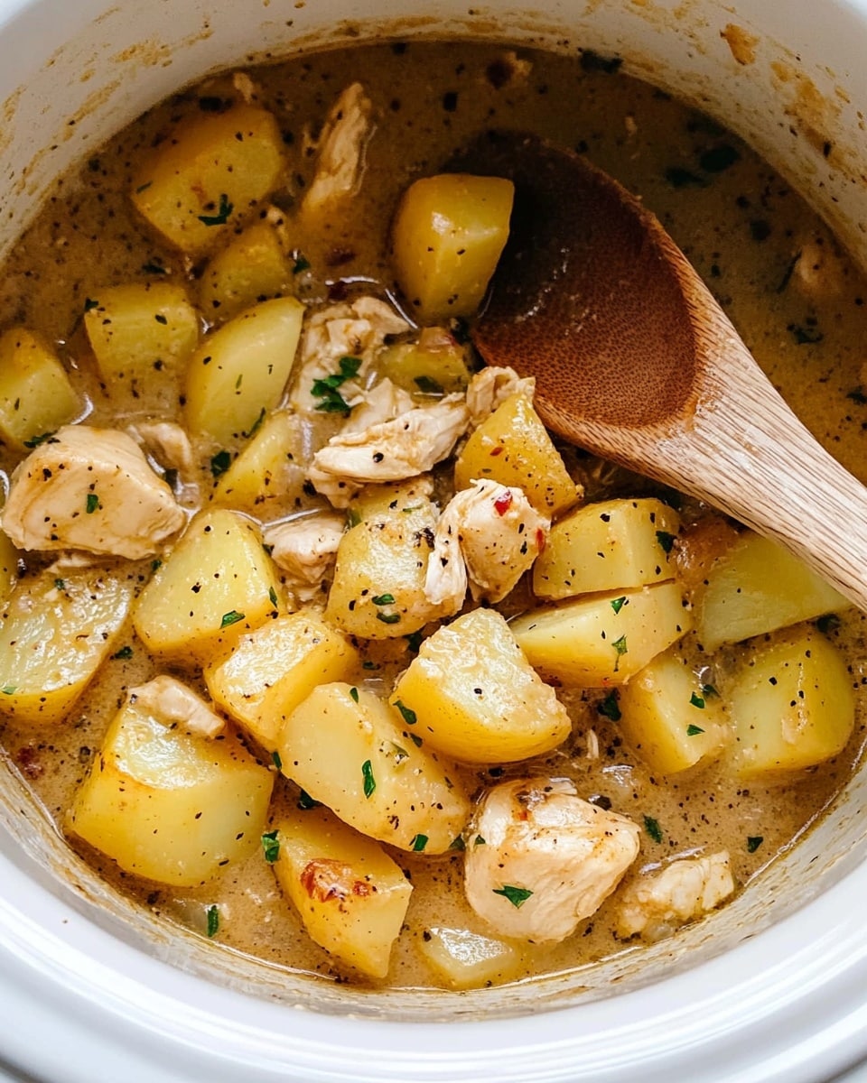 Garlic Parmesan Crockpot Chicken and Potatoes Recipe - Recipe Image