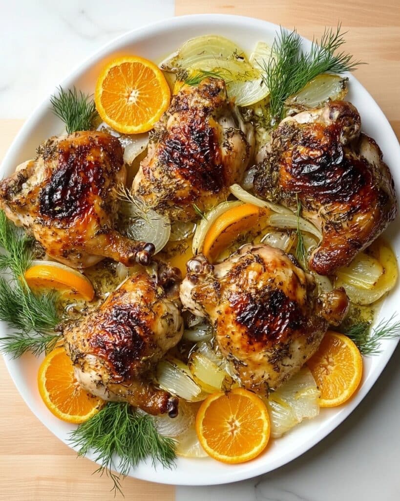 Orange Chicken Roast with Fennel and Shallots Recipe