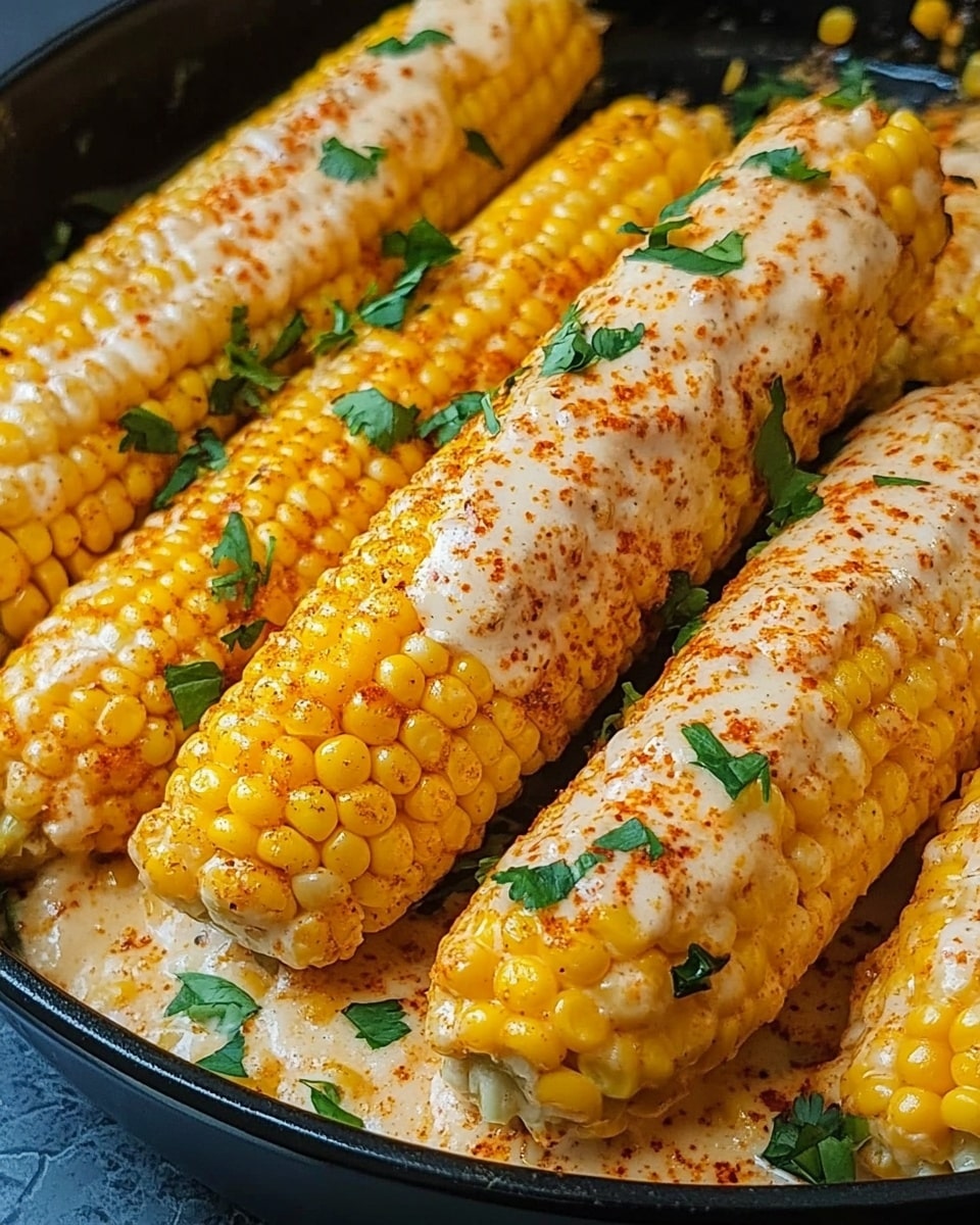Spicy Creamy Cajun Corn on the Cob Recipe - Recipe Image