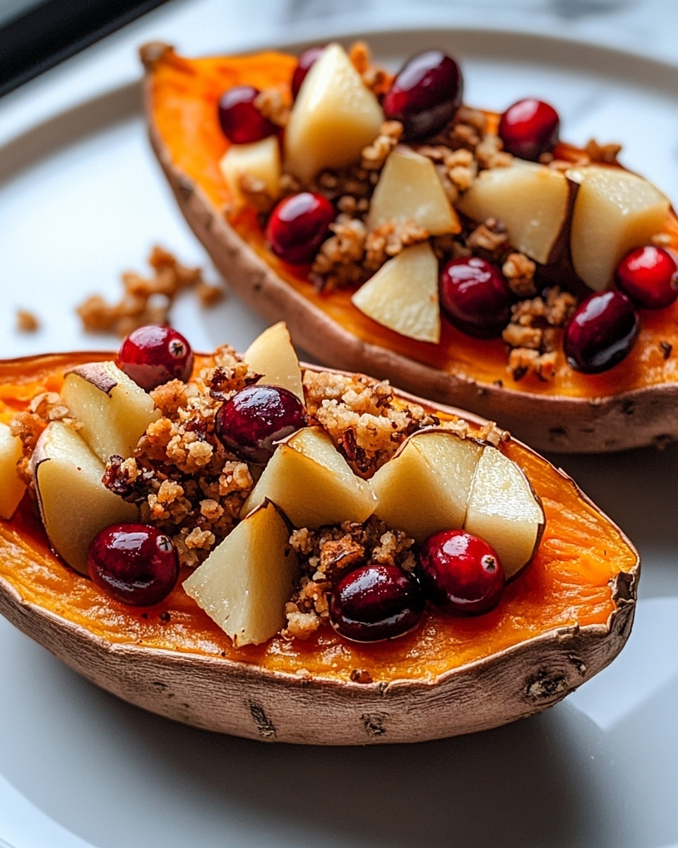 Cranberry Apple Twice-Baked Sweet Potatoes Recipe - Recipe Image