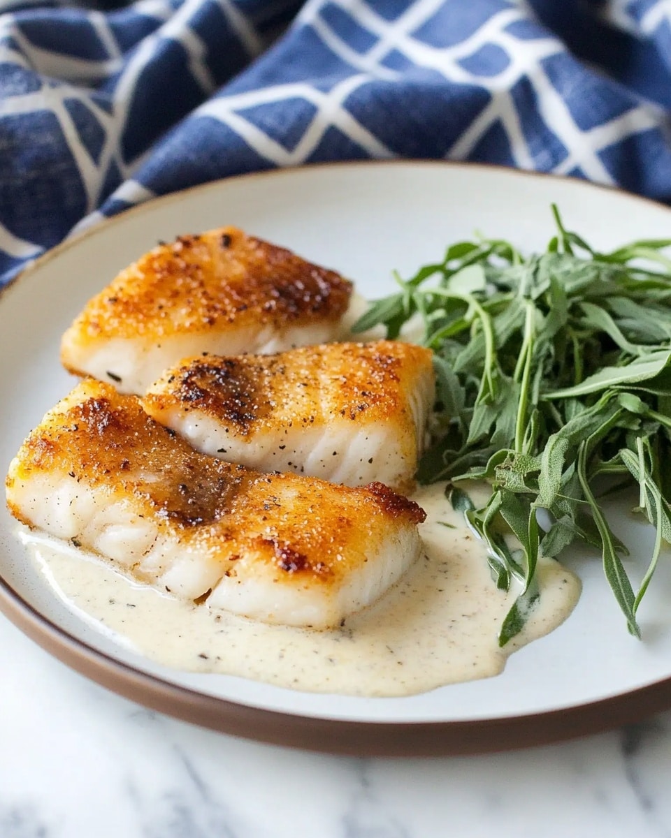 Pan Seared Cod with Tarragon Cream Sauce Recipe - Recipe Image