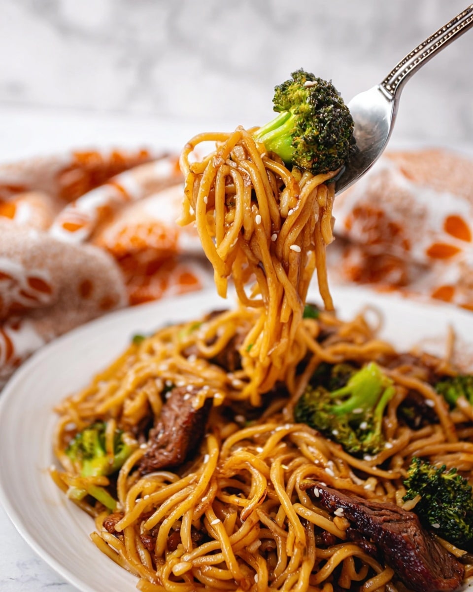 Beef and Broccoli Lo Mein Noodles Recipe - Recipe Image