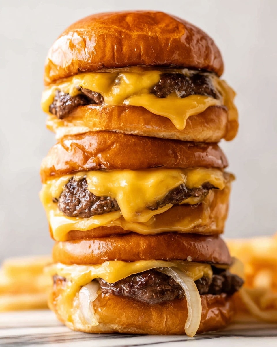 Creamy Butter Burger with Sweet Onion and American Cheese Recipe - Recipe Image