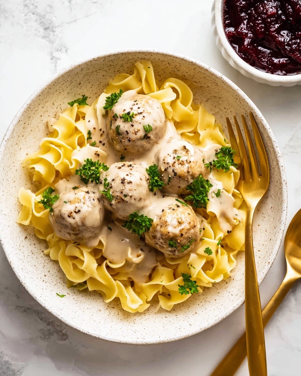 Swedish Meatballs with Creamy Sauce Recipe - Recipe Image