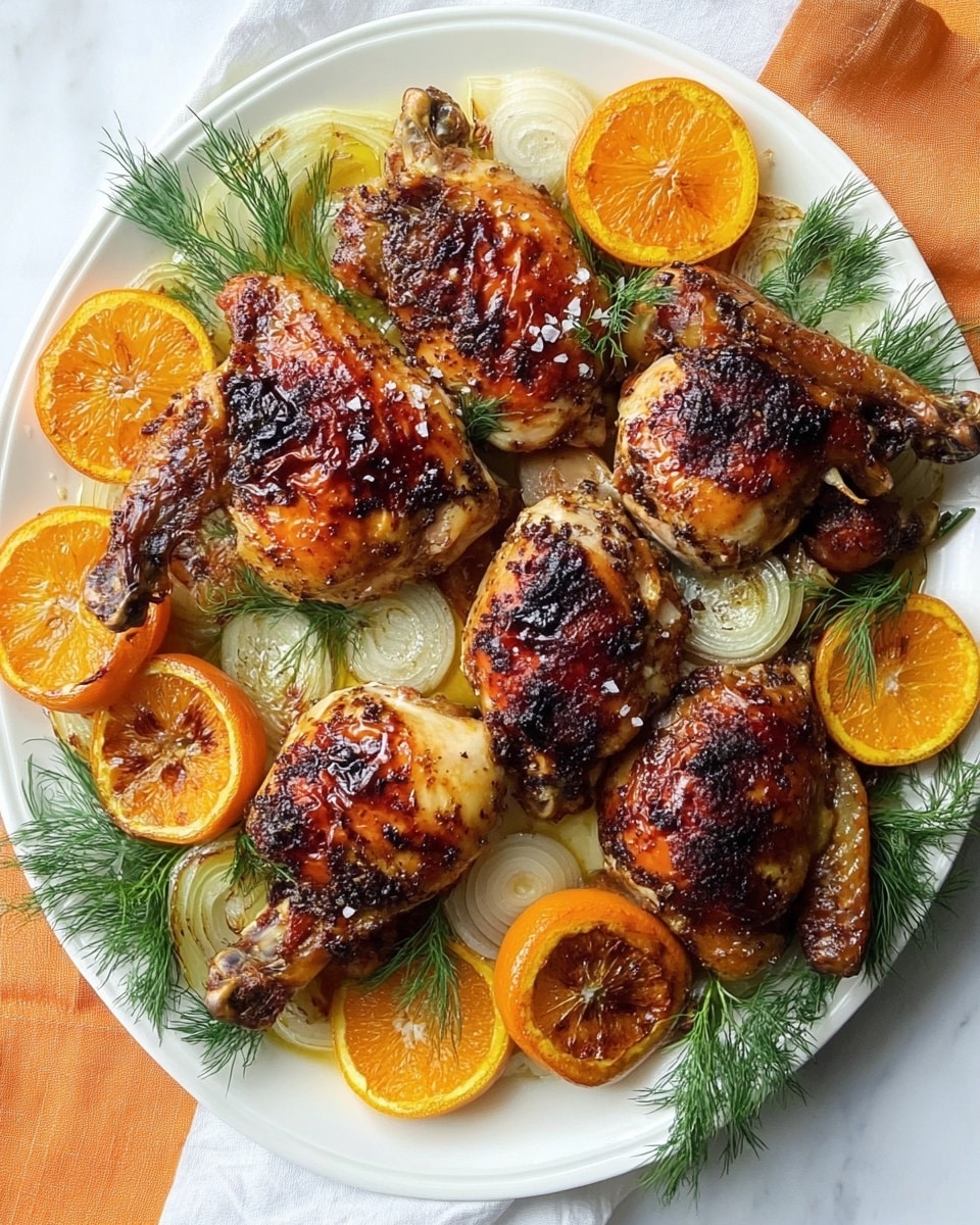 Orange Chicken Roast with Fennel and Shallots Recipe - Recipe Image