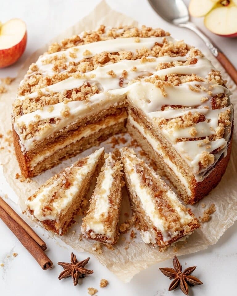 Apple Cinnamon Crumb Cake with Maple Glaze Recipe