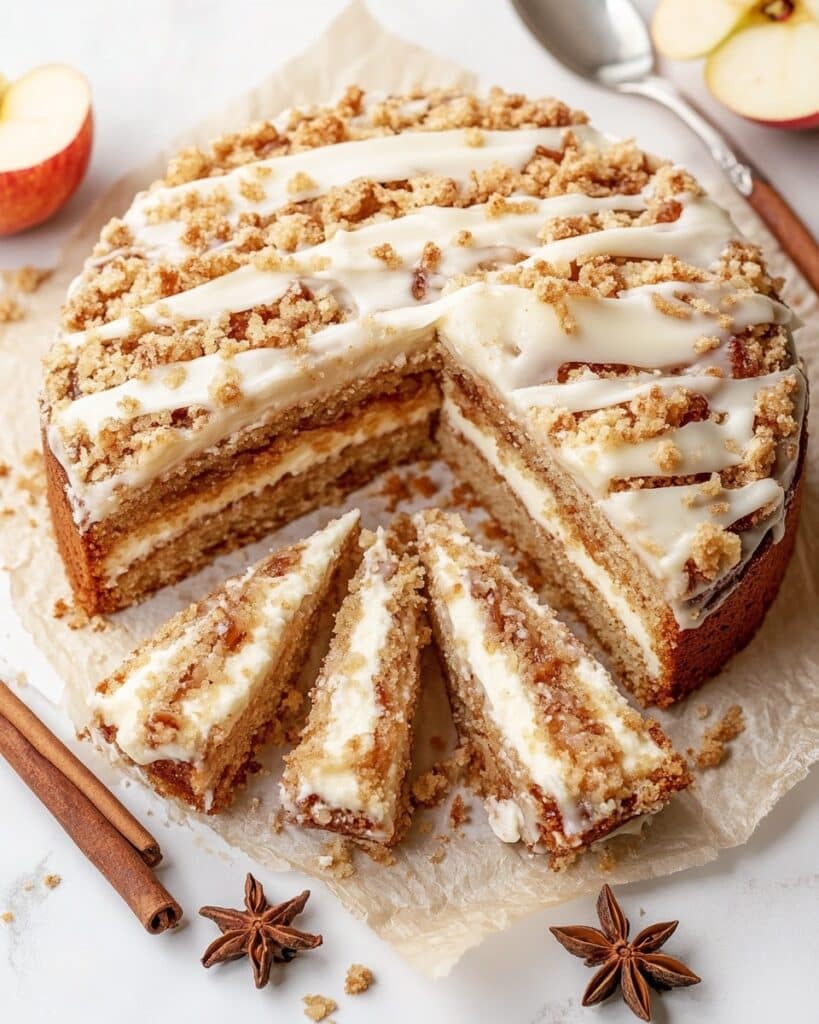 Apple Cinnamon Crumb Cake with Maple Glaze Recipe