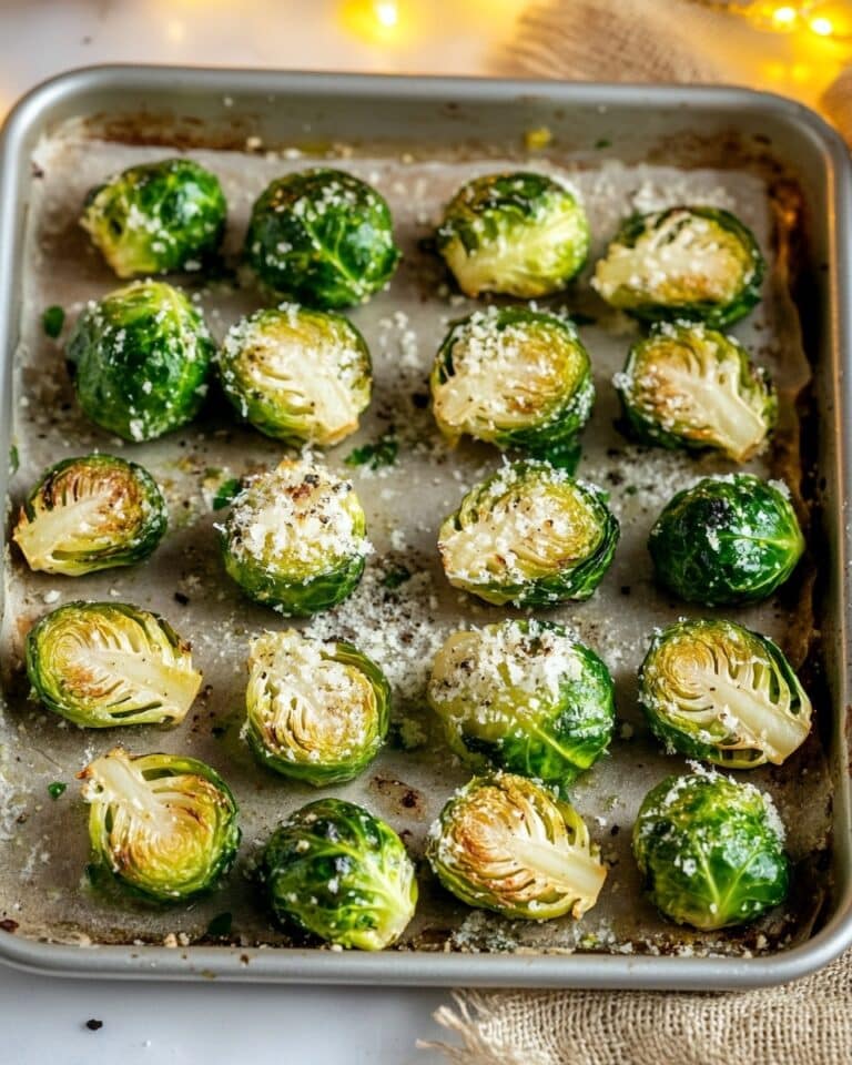 Garlic Parmesan Roasted Brussels Sprouts Recipe