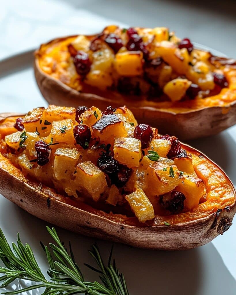 Cranberry Apple Twice-Baked Sweet Potatoes Recipe