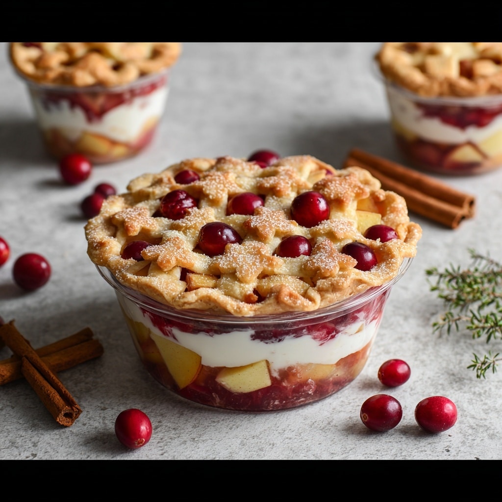 Cranberry Apple Pie Parfaits with Shortbread Crumble Recipe - Recipe Image